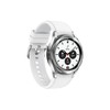 Išmanusis laikrodis Samsung Galaxy Watch4 Classic LTE (42 mm), Sidabrinės spalvos korpusas su baltos spalvos silikoniniu dirželiu