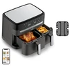 Karšto oro gruzdintuvė Tefal Dual Easy Fry &amp; Grill EY905B, 2700 W, 2 krepšeliai (5,2 litro + 3,1 litro)