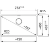 Plautuvė Franke MRG 210-72 matinė juoda, rankinis ventilis, plieno spalvos dangtelis