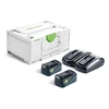 Akumuliatorių ir įkroviklio rinkinys Festool SYS 18V 2x5,0/TCL 6 DUO; 18 V; 2x5,0 Ah akum.