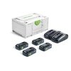 Priedų rinkinys Festool SYS 18V 4x4,0/TCL 6 DUO; 18 V; 4x4,0 Ah akum.