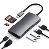 „Satechi Aliumini Adapteris V2 USB-C“ (USB-C, 3x USB-A, 4K HDMI, mikro / SD kortelių skaitytuvas, Ethernet) (pilka erdvė)