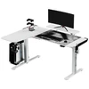 Reguliuojamo aukščio kampinis žaidimų stalas Ultradesk Winger LED RGB, Baltos spalvos