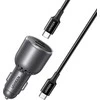 Automobilinis įkroviklis UGREEN EC705, USB-A + 2x USB-C, 130W + 1m 5A laidas