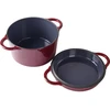 Apvalus emaliuotas ketaus puodas Zyle 2 in 1, ZY11RKI Ø22 cm, raudonas, 3,8 l