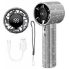 Mini nešiojamas ventiliatorius OSOM Mini Portable Fan OSOM03195, įkraunamas, su sidabriniais blizgučiais