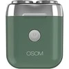 Mini plaukų skutimo mašinėlė-barzdaskutė OSOM Dual Blade Rotary Shaver OSOM02971, žalios spalvos