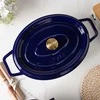 Ovalus emaliuotas ketaus puodas Zyle ZY040BLKI, mėlynas, 7,8 l