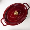Ovalus emaliuotas ketaus puodas Zyle ZY040RKI, raudonas, 7,8 l