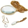 Reading glass auksinis neck 5x elegant