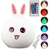 Led rabbit remote control rgb usb night light for kids