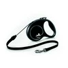 Flexi Black Design S pavadėlis šunims iki 12kg virvinis 5m juodos spalvos
