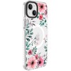 Dėklas Evelatus Apple iPhone 15 Plus PC+TPU With MagSafe Customized Print Flower Transparent