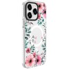 Dėklas Evelatus iPhone 15 Pro Max PC+TPU ar MagSafe Personalizēts drukāts zieds caurspīdīgs