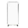 Dėklas Evelatus Apple iPhone XR Silicone Transparent with Necklace TPU Strap Sidabrinis