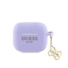 Dėklas Guess - Airpods 3 Case Silicone Classic Logo Gold With 4G Charm Violetinė