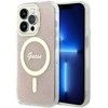Apple iPhone 14 Pro Guess dėklas 4G MagSafe (GUHMP14LH4STP) rožinės spalvos
