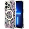 Apple iPhone 14 Pro Max Guess dėklas Flower MagSafe (GUHMP14XHCFWSP) rožinės spalvos