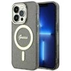 Apple iPhone 14 Pro Max Guess dėklas Glitter Gold MagSafe (GUHMP14XHCMCGK) juodos spalvos