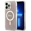 Apple iPhone 14 Pro Max Guess dėklas 4G MagSafe (GUHMP14XH4STP) rožinės spalvos