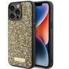 Apple iPhone 15 Pro Max Guess dėklas Rhinestone Metal Logo (GUHCP15XPFGSBSD) geltonos spalvos