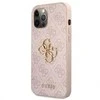 Dėklas Guess - Guess PU 4G Metal Logo Case for iPhone 12/12 Pro Rožinė
