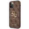 Guess "GUHCP12M4GMGBR PU 4G metalinis logotipo dėklas iPhone 12/12 Pro" rudas