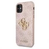 Dėklas Guess - Guess PU 4G Metal Logo Case for iPhone 11 Rožinė