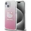 Apple iPhone 13 / 14 / 15 Hello Kitty dėklas IML Gradient Electrop Kitty Head (HKHCP15SHDGKEP) rožinės spalvos