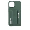 Dėklas iLike Apple iPhone 15 LEATHER HIDDEN POCKET STAND COVER Žalias