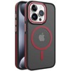 Dėklas iLike Apple iPhone 15 Pro Max DUAL METAL FRAME MAGSAFE CASE Raudona