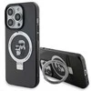 Apple iPhone 15 Pro Max Karl Lagerfeld dėklas Ring Stand Karl&Choupettte MagSafe (KLHMP15XHMRSKCK) juodos spalvos