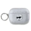 Karl Lagerfeld PU Embossed Choupette Head dėklas ausinėms AirPods Pro 2 sidabrinės spalvos