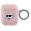 Apple AirPods Karl Lagerfeld Cover Monogram Choupette Head ausinių dėklas rožinės spalvos