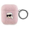 Apple AirPods Karl Lagerfeld Cover Monogram Karl Head ausinių dėklas rožinės spalvos