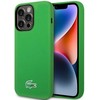 Lacoste Liquid Silicone Microfiber Croc Logo MagSafe dėklas skirtas Apple iPhone 15 žalios spalvos