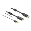 DELOCK HDMI M DisplayPort M 4K laidas 2m maitinamas USB A M juodas