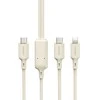 Dudao L7SF 2in1 kabelis USB-C – USB-C / Lightning 100W 1.2m – beige