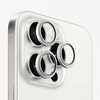 Evelatus Apple iPhone 15 Pro / 15 Pro Max Camera Lens Protector Armor Baltas Titanium