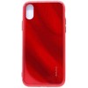 Evelatus Apple iPhone X/XS Vanduo Ripple Full Color Electroplating Tempered Glass Case Raudona