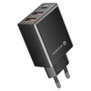 Evelatus ETC06 Premium Tīkla Adaptīvs Lādētājs EU 3 Portu 32W USB-C / USB-A2 ETC06 Melna