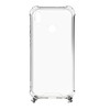 Dėklas Evelatus Huawei P Smart 2019 Silicone Transparent with Necklace TPU Strap Sidabrinis