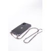 Dėklas Evelatus Huawei P30 Lite Silicone Transparent with Necklace TPU Strap Sidabrinis