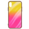 Evelatus Apple iPhone XR Vanduo Ripple Gradient Color Anti-Explosion Tempered Glass Case Gradient Geltona-Rožinė