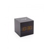 Evelatus EMC02 Digitāls koka kuba Pulkstenis Modinātājs ar termometru + USB adapteris Melns
