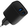 Evelatus USB-A and USB-C 30W Max / EU charger Juodas