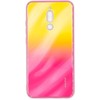 Evelatus Xiaomi Redmi 8 Vanduo Ripple Gradient Color Anti-Explosion Tempered Glass Case Gradient Geltona-Rožinė