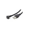 Gembird Cablexpert USB A - MicroUSB B, 1,8 m kampinis mikro-USB laidas, USB A, Micro-USB B, 1,8 m, Juodas