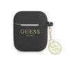 GUESS GUA2LSC4EK AIRPODS 1/2 COVER Juodas/Juodas SILICONE CHARM 4G COLLECTION