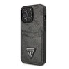 Dėklas GUESS GUHCP13LP4TPK IPHONE 13 PRO / 13 6.1 "Juodas / Juodas HARDCASE 4G TRIANGLE CARDSLOT LOGO